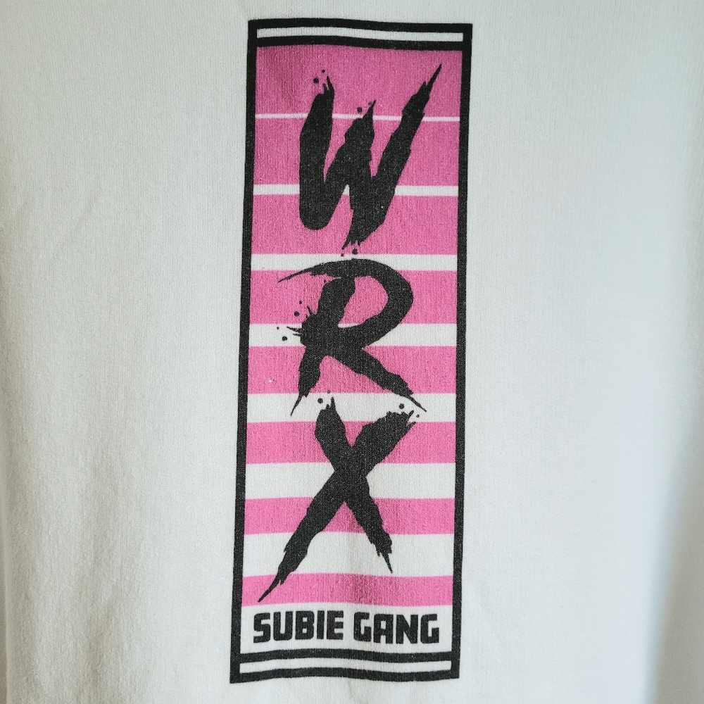 Men's WRX Subie Gang White Lightweight Pullover Hoodie Size S/M - Picture 2 of 3